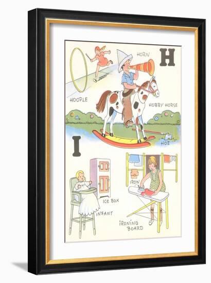 Learning the Alphabet, H and I-null-Framed Art Print