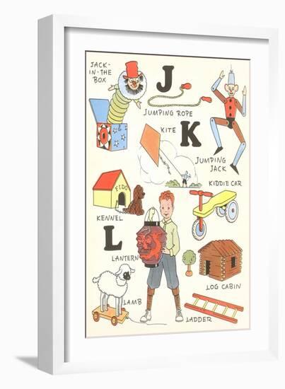 Learning the Alphabet, J, K and L-null-Framed Art Print