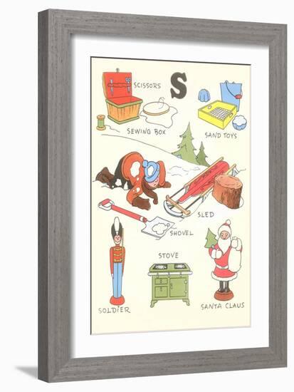 Learning the Alphabet, S-null-Framed Art Print