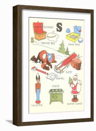 Learning the Alphabet, S-null-Framed Art Print