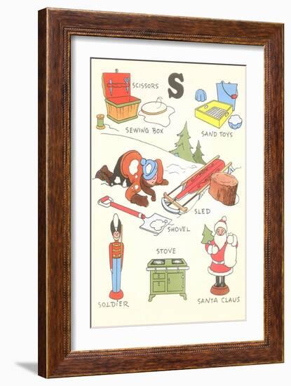 Learning the Alphabet, S-null-Framed Art Print