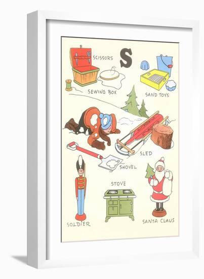 Learning the Alphabet, S-null-Framed Art Print