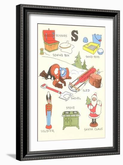 Learning the Alphabet, S-null-Framed Art Print