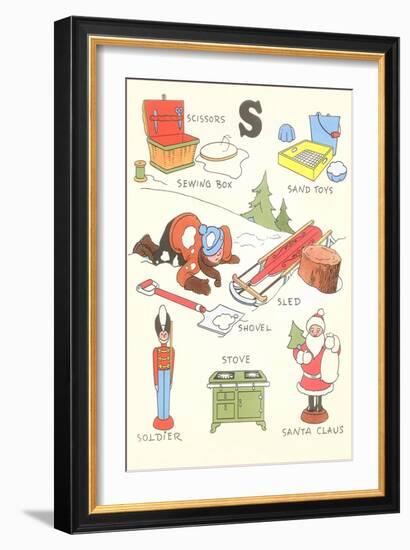 Learning the Alphabet, S-null-Framed Art Print