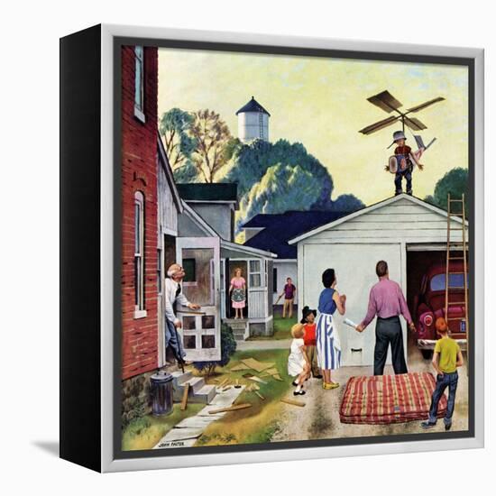 "Learning to Fly", June 20, 1953-John Falter-Framed Premier Image Canvas