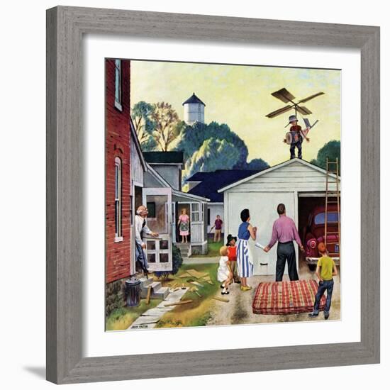 "Learning to Fly", June 20, 1953-John Falter-Framed Giclee Print