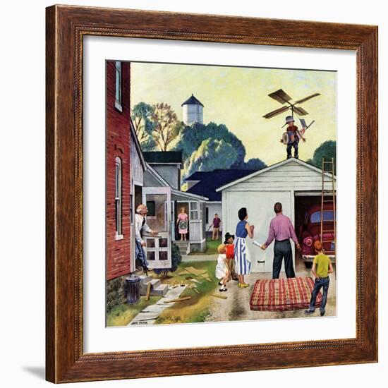 "Learning to Fly", June 20, 1953-John Falter-Framed Giclee Print