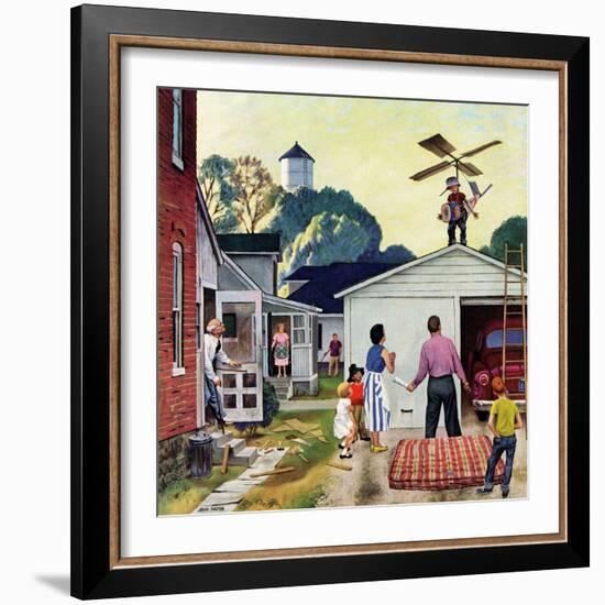 "Learning to Fly", June 20, 1953-John Falter-Framed Giclee Print