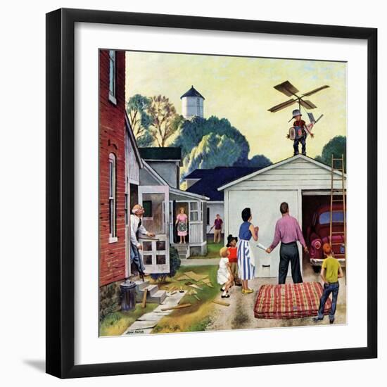 "Learning to Fly", June 20, 1953-John Falter-Framed Giclee Print