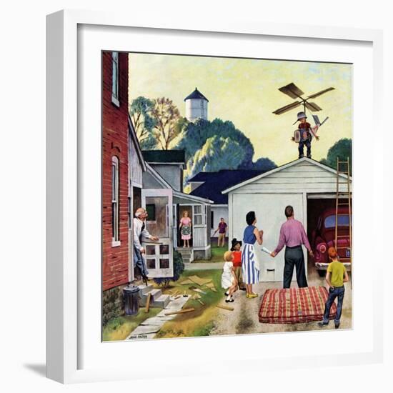 "Learning to Fly", June 20, 1953-John Falter-Framed Giclee Print