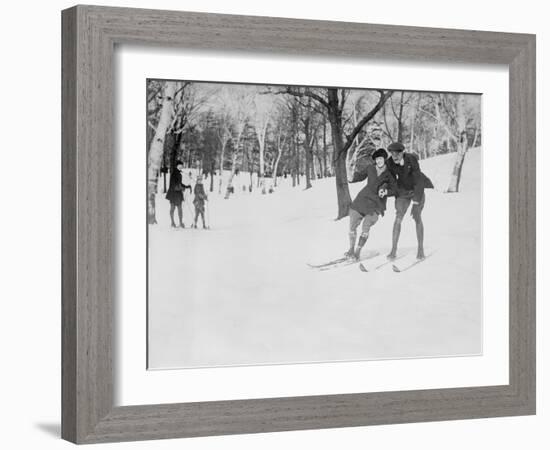 Learning To Ski-The Chelsea Collection-Framed Giclee Print