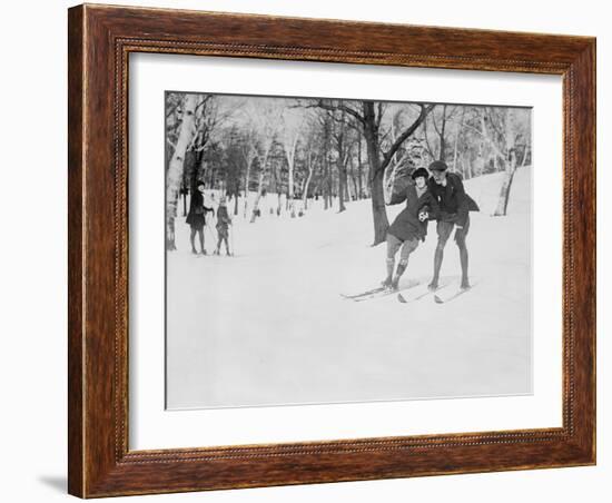 Learning To Ski-The Chelsea Collection-Framed Giclee Print