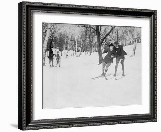 Learning To Ski-The Chelsea Collection-Framed Giclee Print