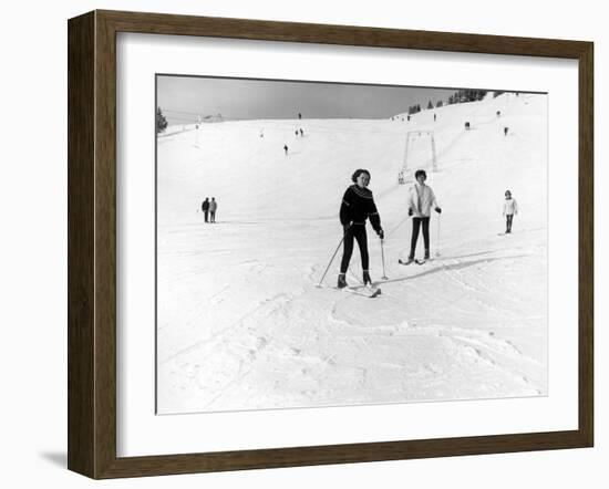 Learning to Ski-null-Framed Photographic Print