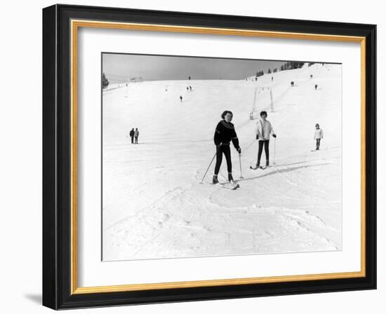 Learning to Ski-null-Framed Photographic Print