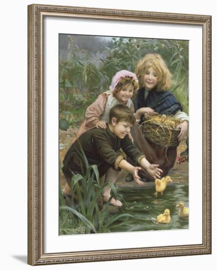 Learning to Swim-Arthur Elsley-Framed Premium Giclee Print