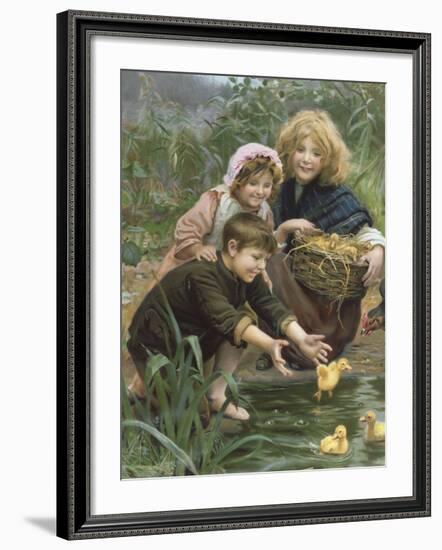 Learning to Swim-Arthur Elsley-Framed Premium Giclee Print