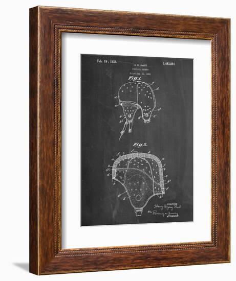 Leather Football Helmet Patent-null-Framed Art Print