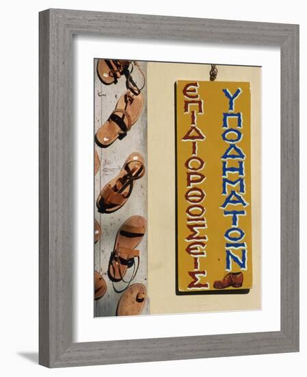 Leather Goods Shop Sign, Plaka, Athens, Greece, Europe-Thouvenin Guy-Framed Photographic Print