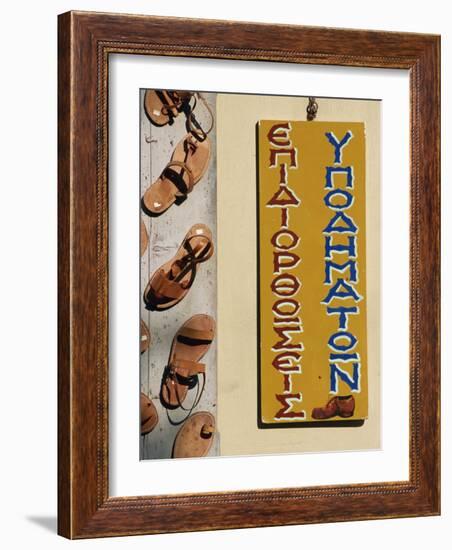 Leather Goods Shop Sign, Plaka, Athens, Greece, Europe-Thouvenin Guy-Framed Photographic Print