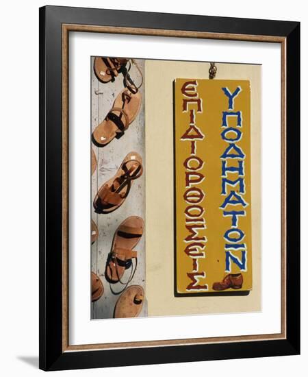 Leather Goods Shop Sign, Plaka, Athens, Greece, Europe-Thouvenin Guy-Framed Photographic Print