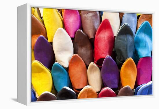 Leather Slippers for Sale in the Souk, Marrakech (Marrakesh), Morocco-Peter Adams-Framed Premier Image Canvas