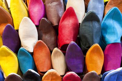 Leather Slippers for Sale in the Souk, Marrakech (Marrakesh), Morocco'  Photographic Print - Peter Adams | Art.com