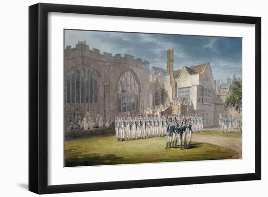 Leathersellers' Hall, and the Church of St Helen, Bishopsgate, City of London, 1792-Edward Dayes-Framed Giclee Print