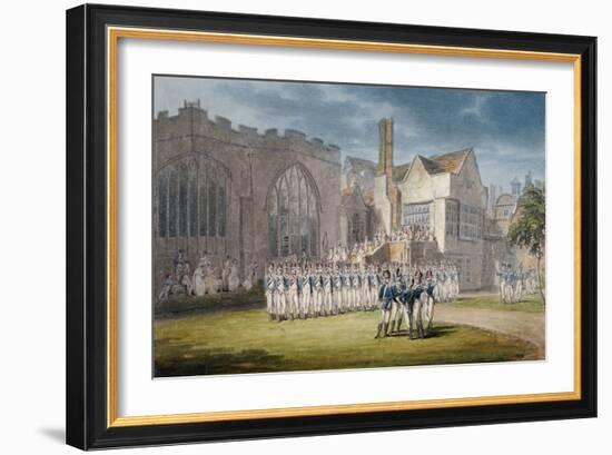 Leathersellers' Hall, and the Church of St Helen, Bishopsgate, City of London, 1792-Edward Dayes-Framed Giclee Print