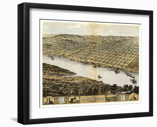 Leavenworth, Kansas - Panoramic Map-Lantern Press-Framed Art Print