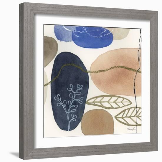 Leaves and Stones II-Laura Horn-Framed Art Print