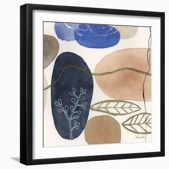 Leaves and Stones II-Laura Horn-Framed Art Print