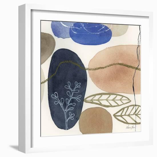 Leaves and Stones II-Laura Horn-Framed Art Print