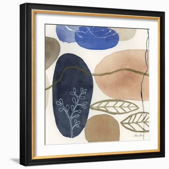 Leaves and Stones II-Laura Horn-Framed Art Print