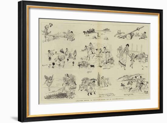 Leaves from A Sketch-Book of R Caldecott'S-null-Framed Giclee Print