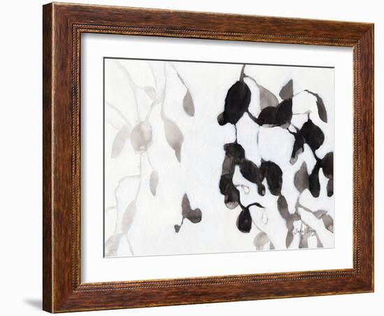 Leaves in Black and White-Janel Bragg-Framed Art Print