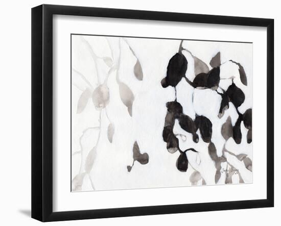 Leaves in Black and White-Janel Bragg-Framed Art Print