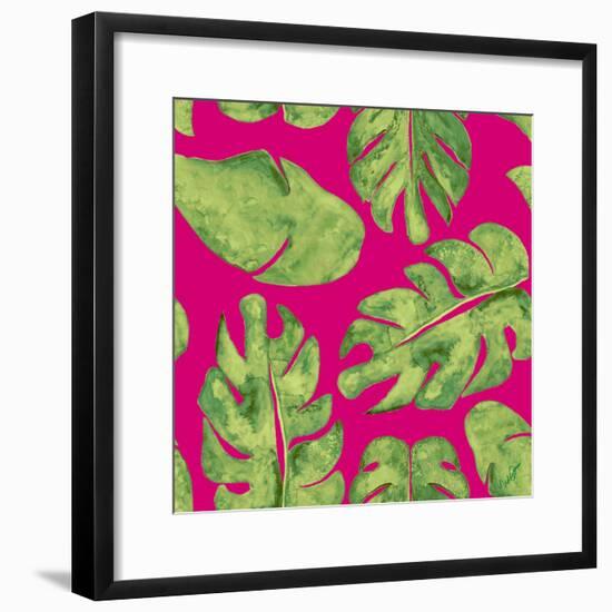 Leaves On Pink-Kat Papa-Framed Art Print