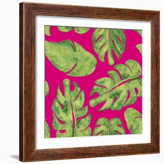 Leaves On Pink-Kat Papa-Framed Art Print