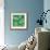 Leaves On Teal-Kat Papa-Framed Art Print displayed on a wall