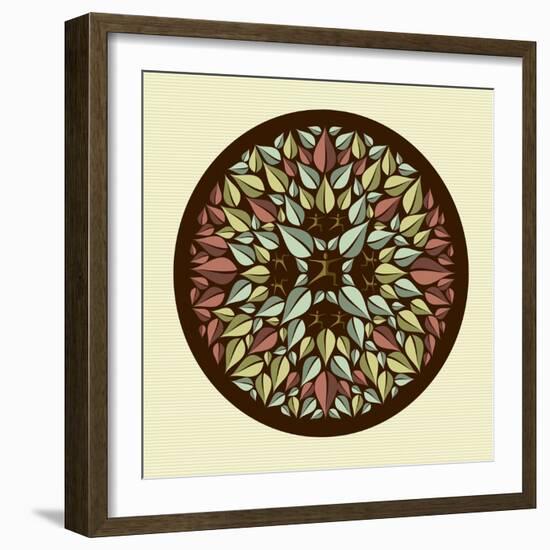 Leaves - Yoga Mandala-cienpies-Framed Art Print