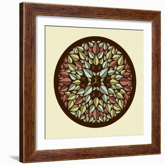 Leaves - Yoga Mandala-cienpies-Framed Art Print