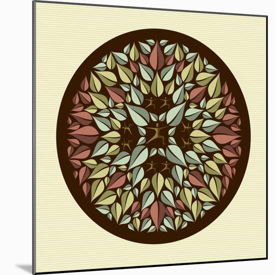 Leaves - Yoga Mandala-cienpies-Mounted Art Print