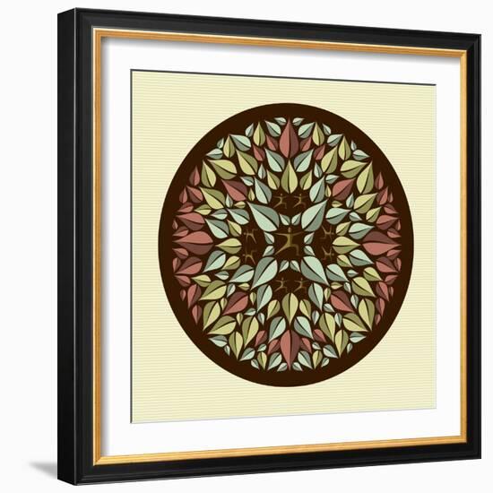 Leaves - Yoga Mandala-cienpies-Framed Art Print