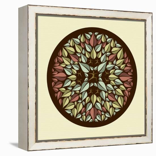 Leaves - Yoga Mandala-cienpies-Framed Stretched Canvas