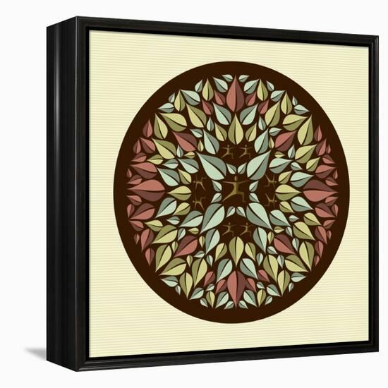 Leaves - Yoga Mandala-cienpies-Framed Stretched Canvas