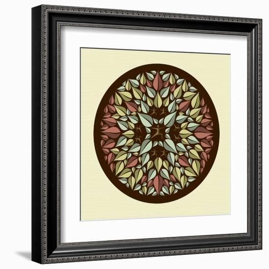 Leaves - Yoga Mandala-cienpies-Framed Art Print