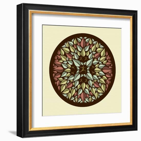 Leaves - Yoga Mandala-cienpies-Framed Art Print