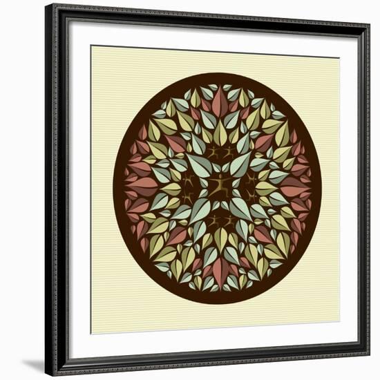 Leaves - Yoga Mandala-cienpies-Framed Art Print