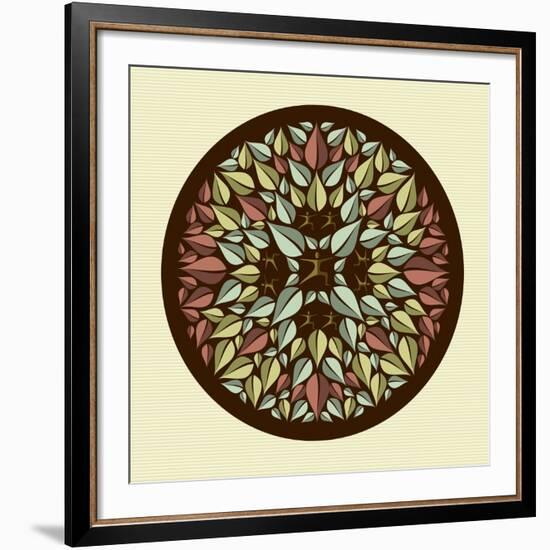 Leaves - Yoga Mandala-cienpies-Framed Art Print